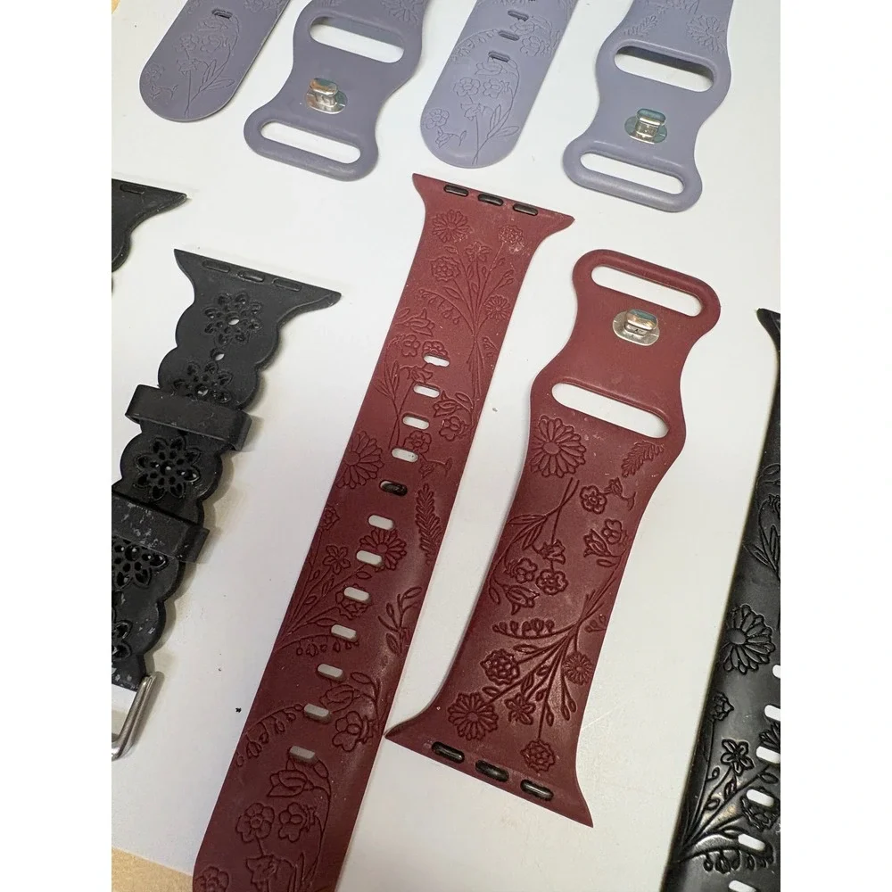 Lot of 14+ Apple Watch Compatible Bands Silicone Floral Leather Milanese Mesh